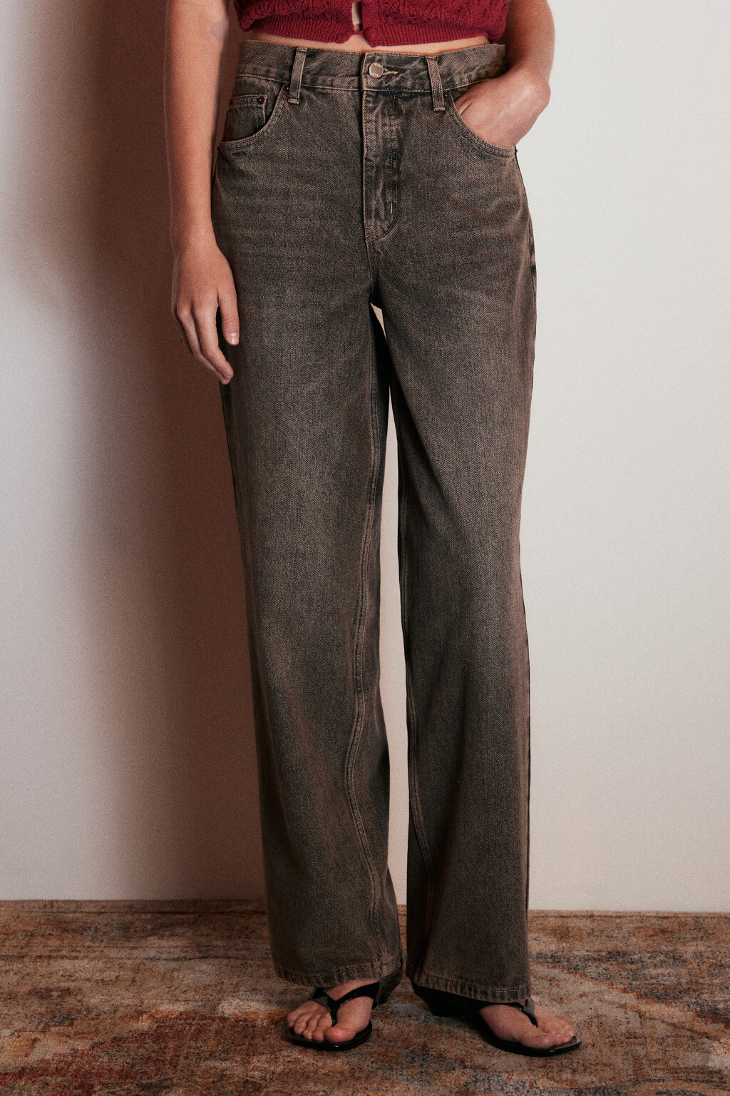 Джинсы прямые со средней посадкой - цвет темный тинт - 3