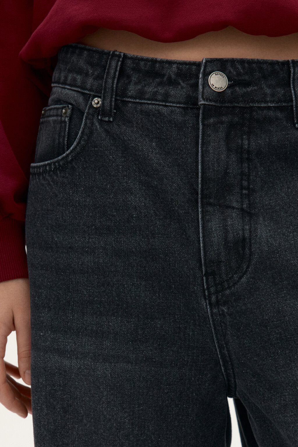 Джинсы baggy fit со средней посадкой - цвет серый - 5