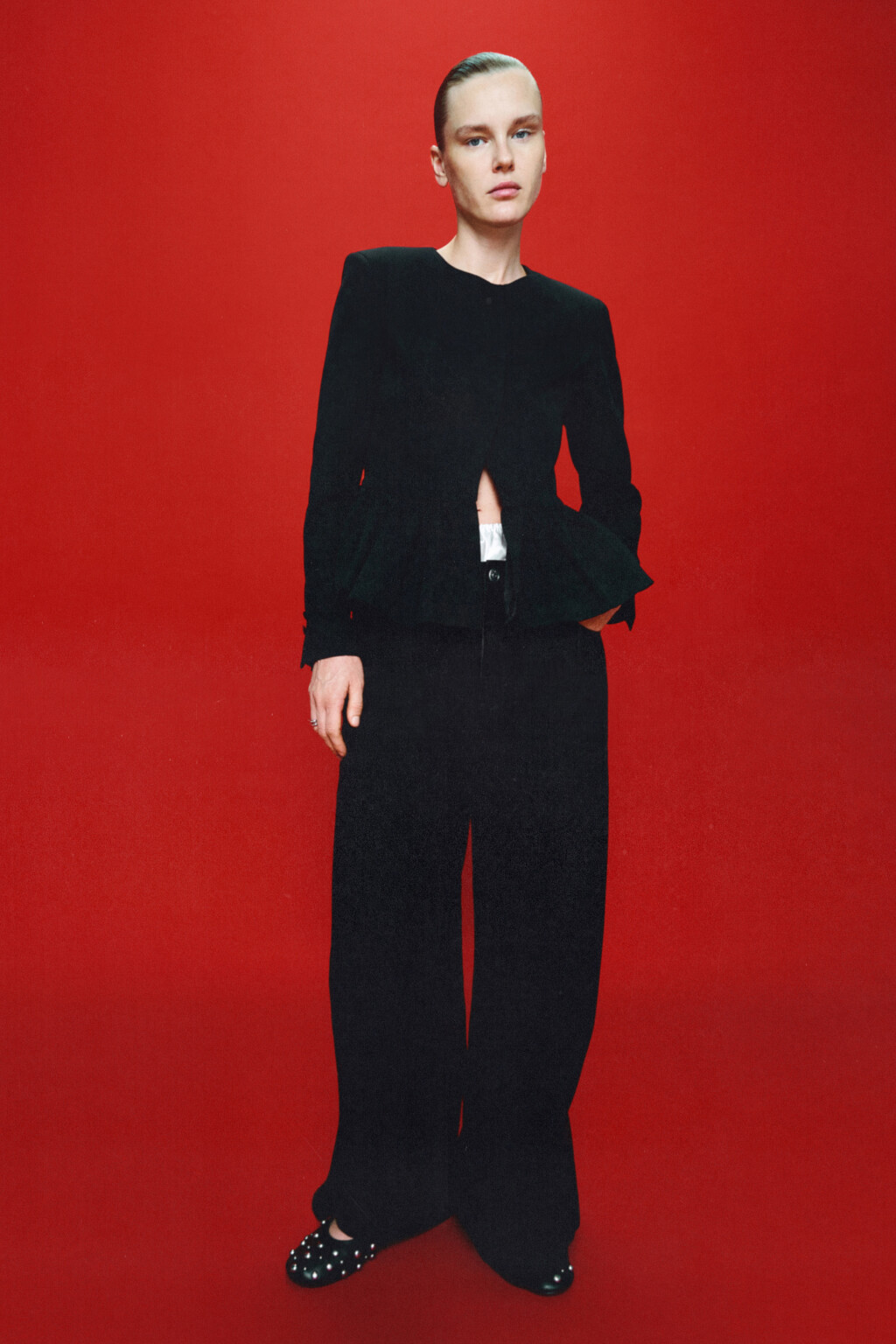 Джинсы baggy fit со средней посадкой - цвет черный - 1