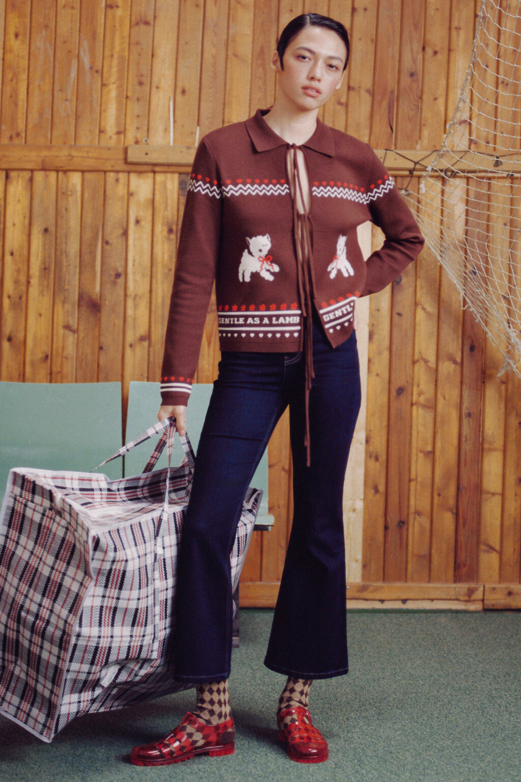 Джинсы клеш укороченные - цвет синий - 8