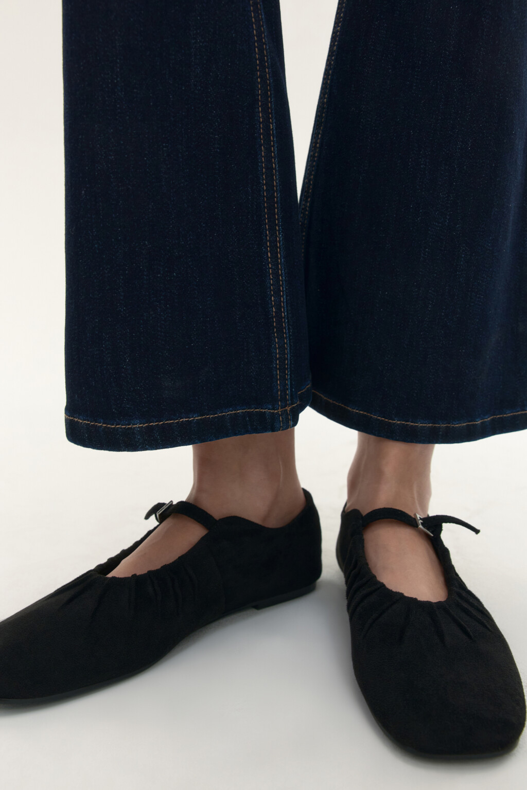 Джинсы клеш укороченные - цвет синий - 7