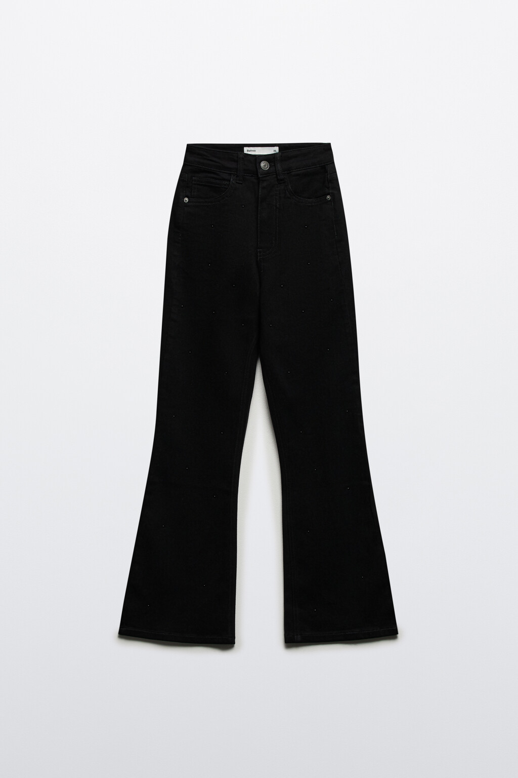 Джинсы клеш укороченные - цвет черный - 7