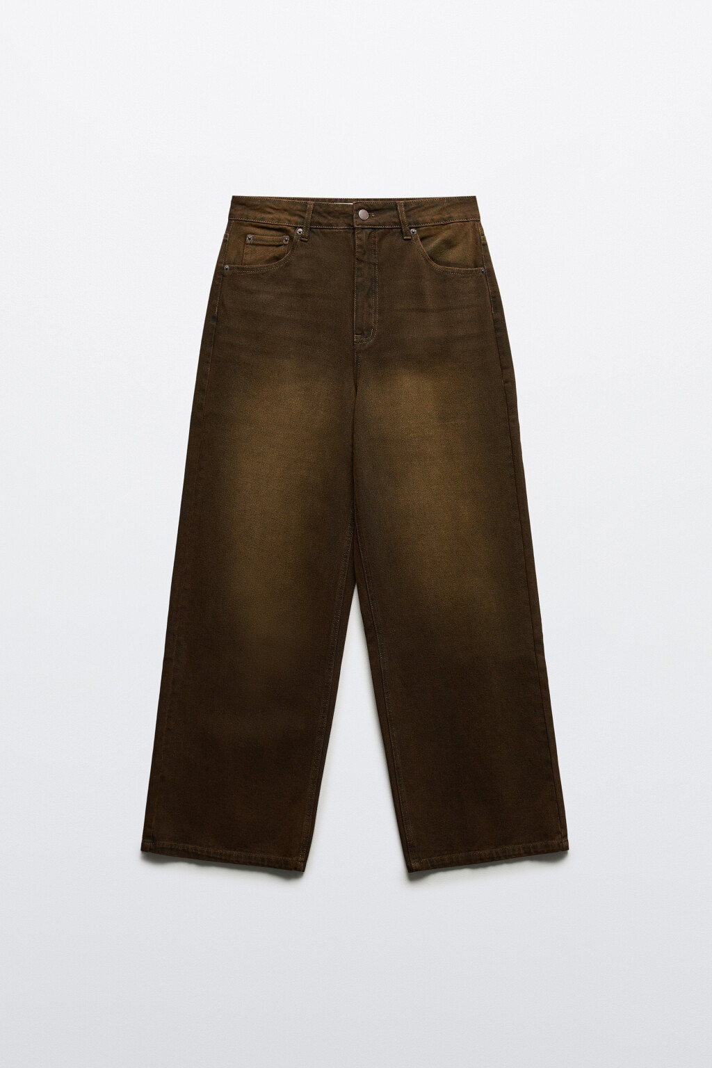 Джинсы baggy с эффектом грязной стирки - цвет коричневый - 7