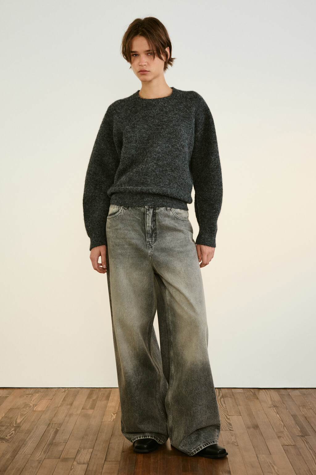 Джинсы baggy fit с низкой посадкой - цвет темный тинт - 4