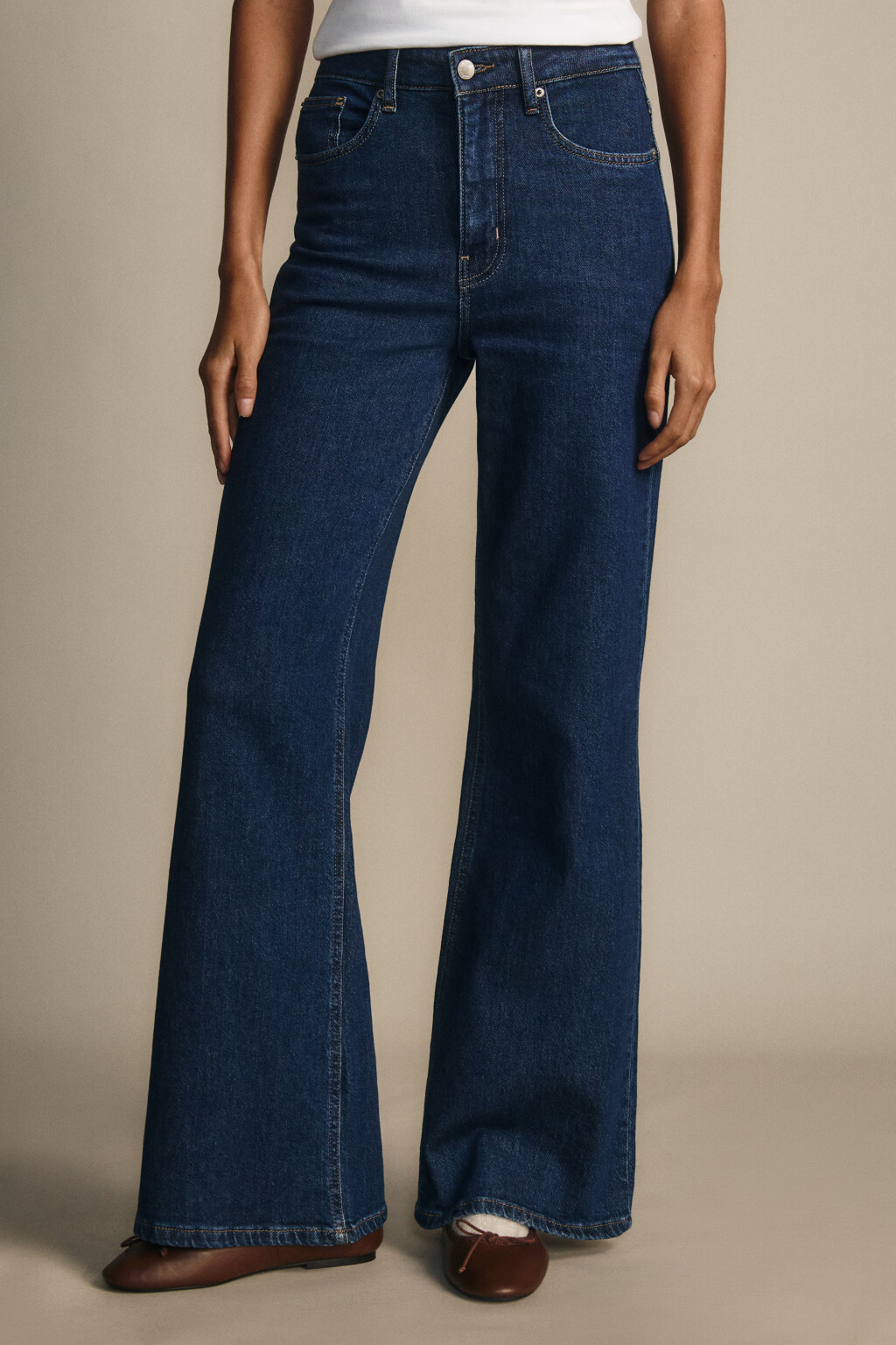 Джинсы клеш с высокой посадкой - цвет голубой - 2