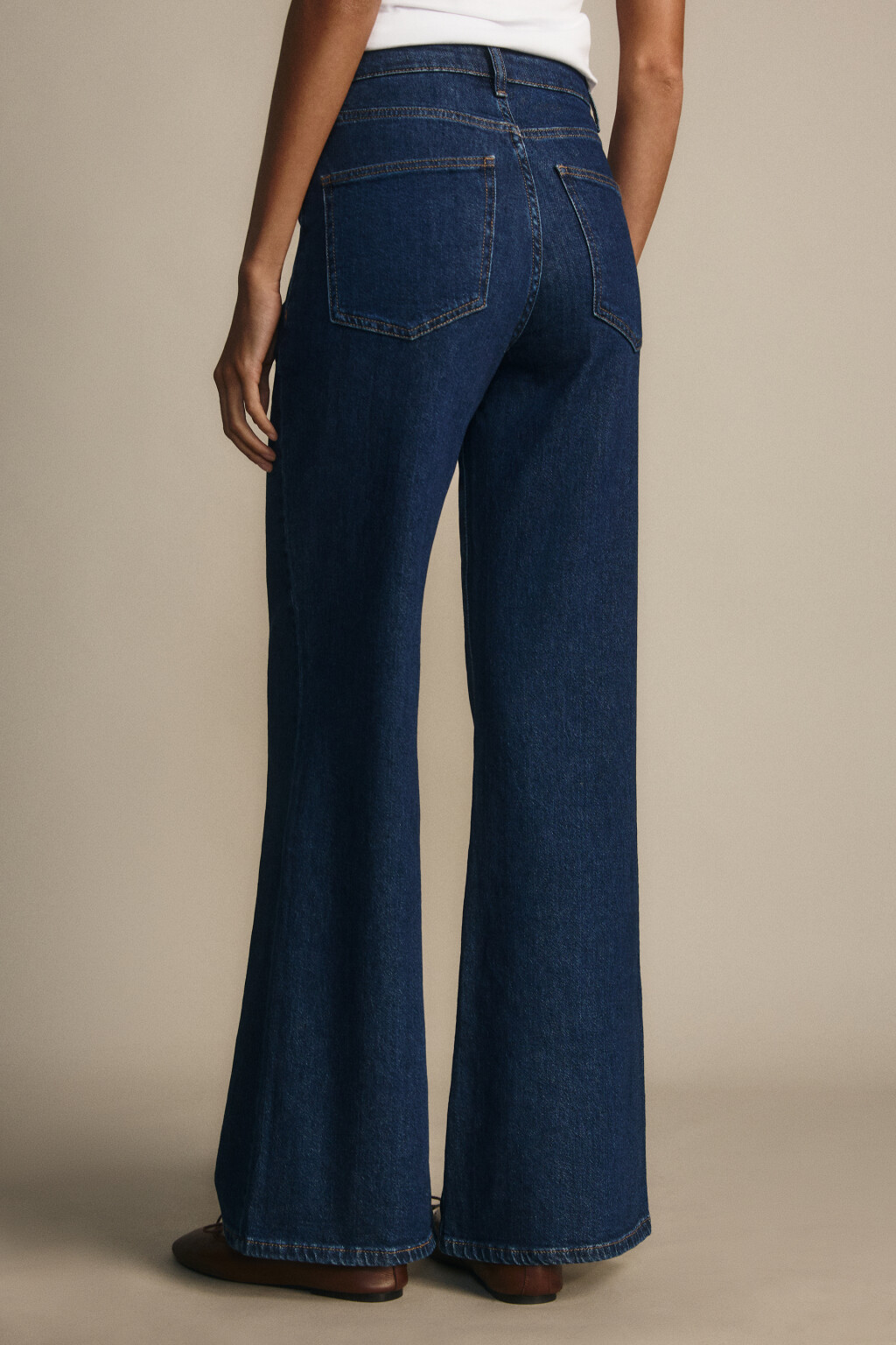 Джинсы клеш с высокой посадкой - цвет голубой - 3