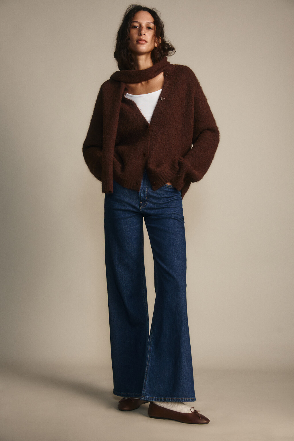 Джинсы клеш с высокой посадкой - цвет голубой - 4