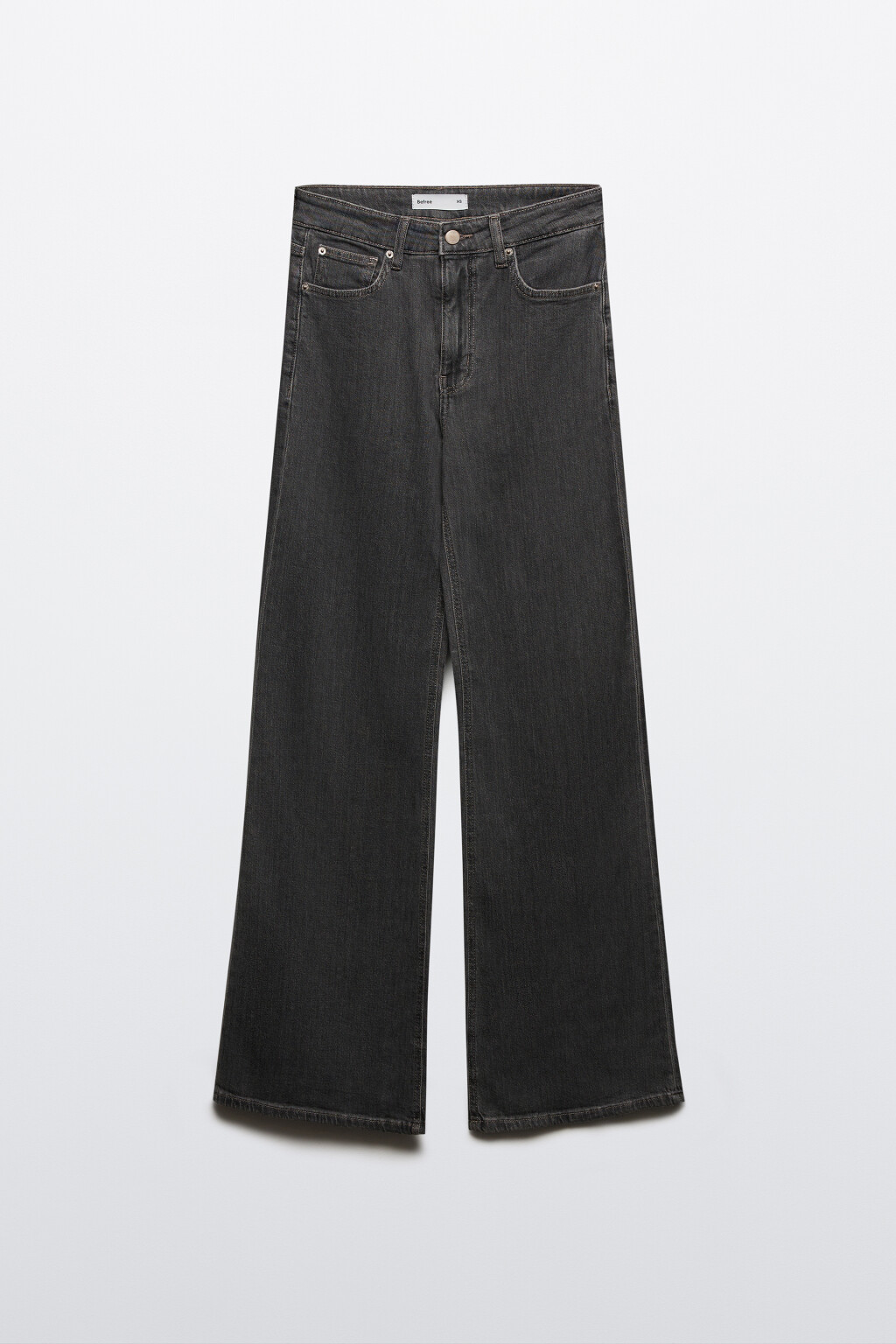 Джинсы клеш с высокой посадкой - цвет серый - 7