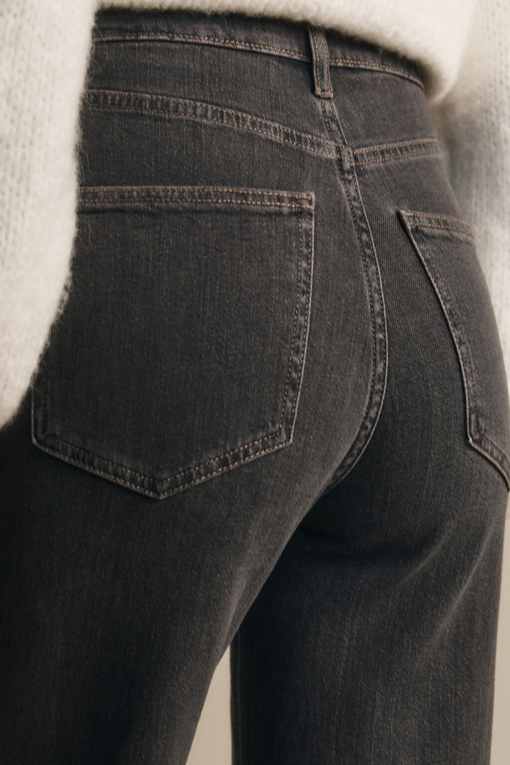 Джинсы клеш с высокой посадкой - цвет серый - 6