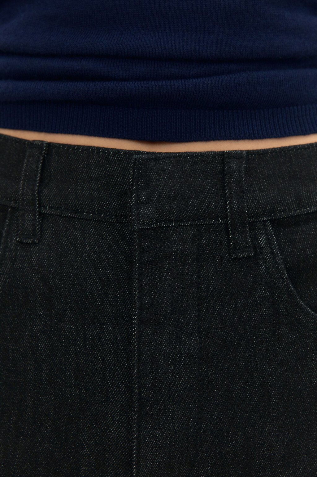 Джинсы широкие укороченные - цвет черный - 5