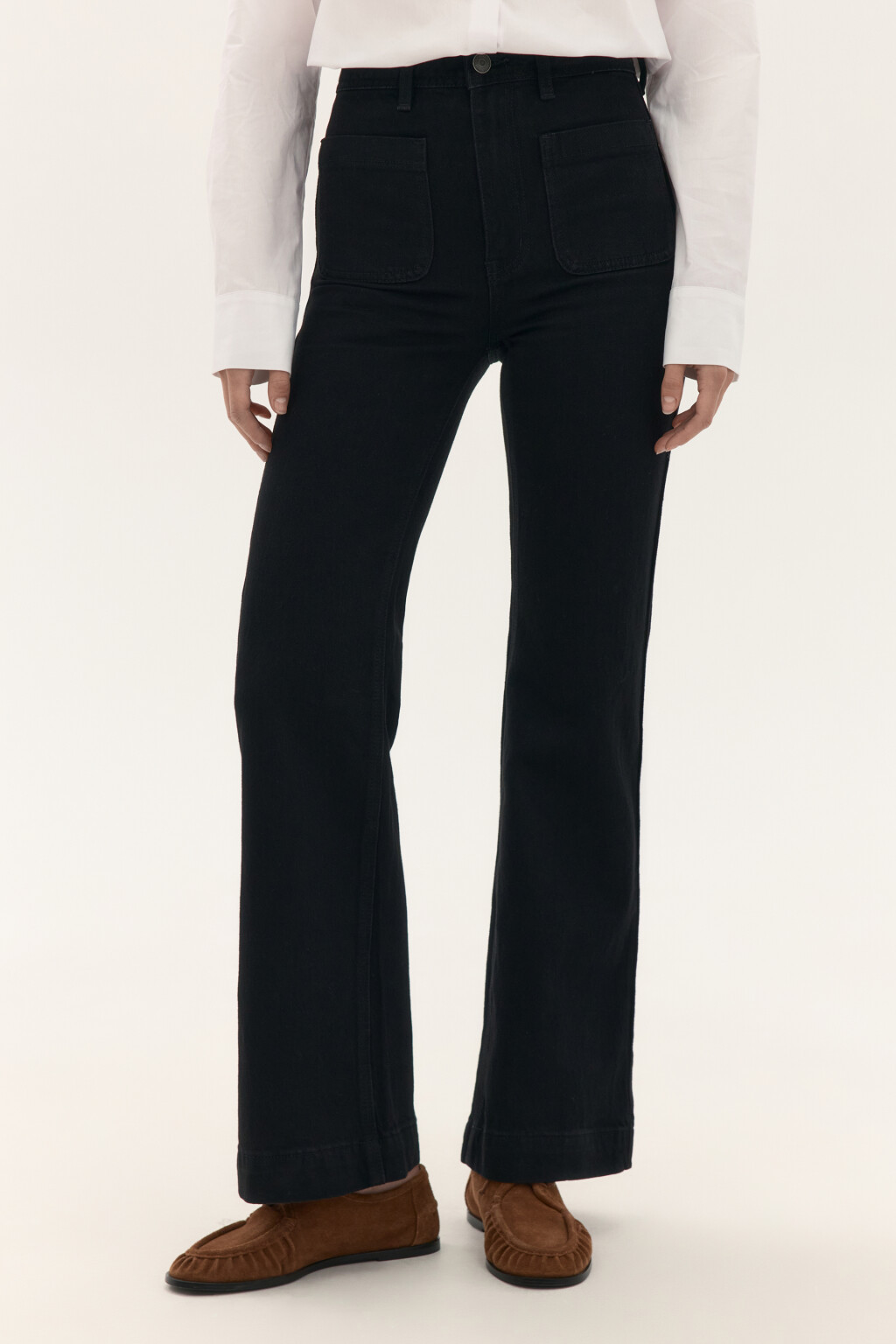 Джинсы клеш с высокой посадкой - цвет черный - 2