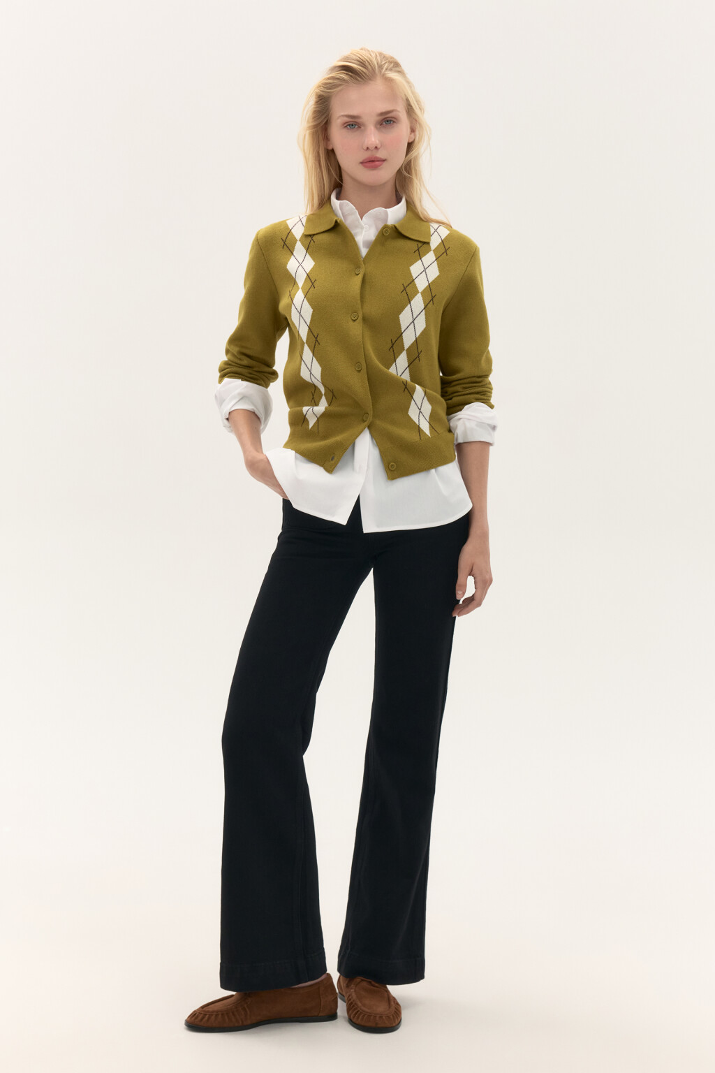 Джинсы клеш с высокой посадкой - цвет черный - 4