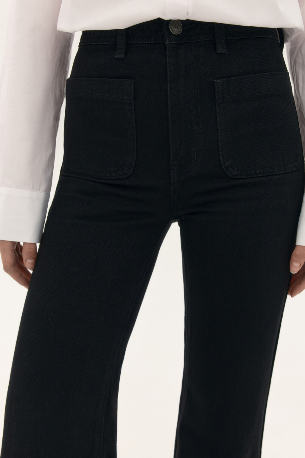 Джинсы клеш с высокой посадкой - цвет черный - 5