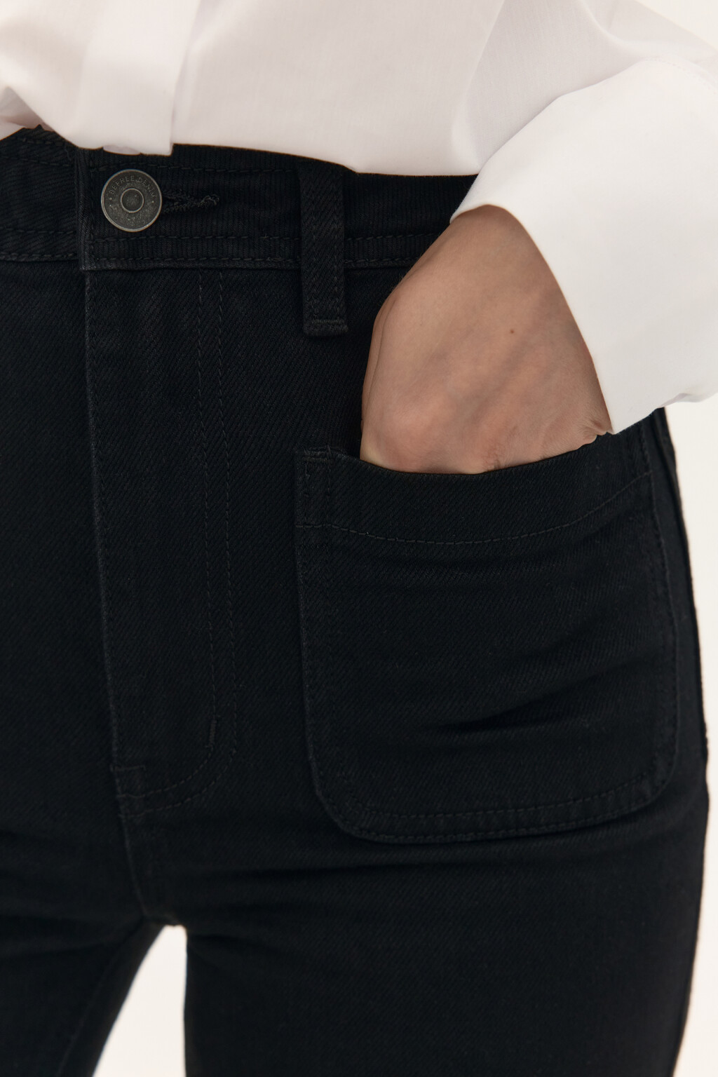 Джинсы клеш с высокой посадкой - цвет черный - 6