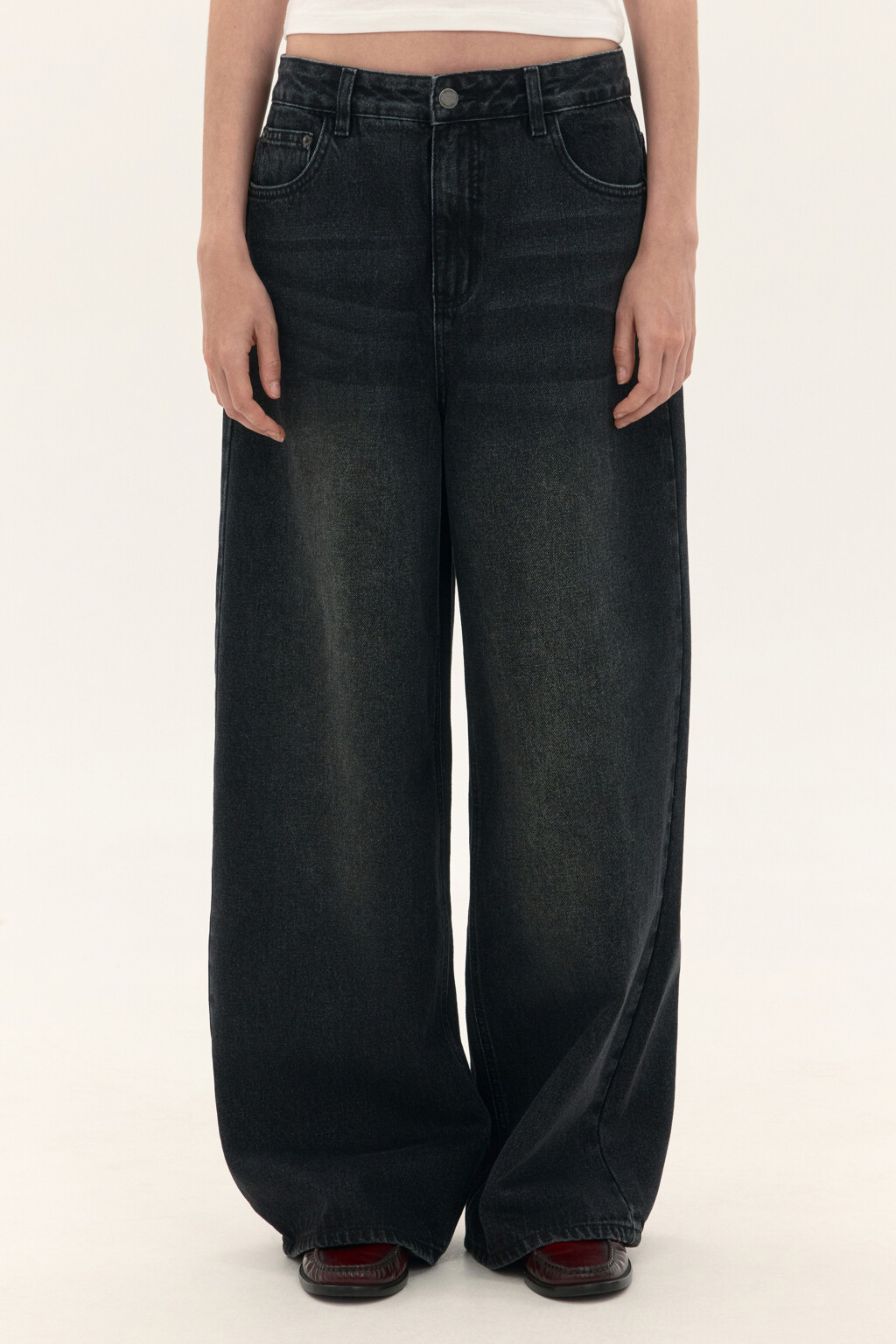 Джинсы baggy fit со средней посадкой - цвет серый - 2