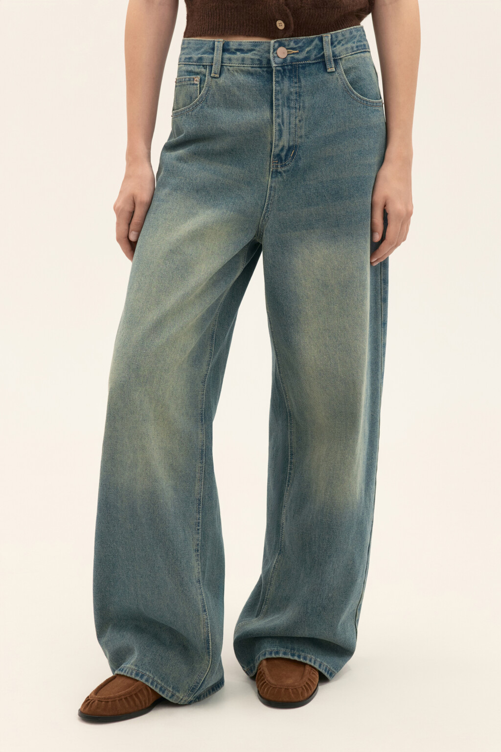 Джинсы baggy fit со средней посадкой - цвет синий - 2