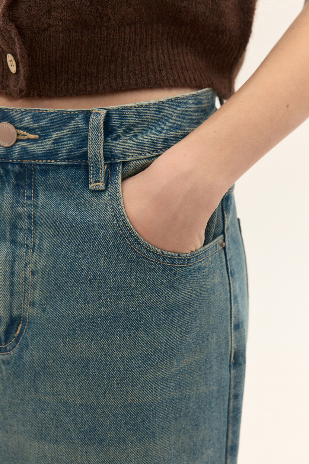 Джинсы baggy fit со средней посадкой - цвет синий - 6