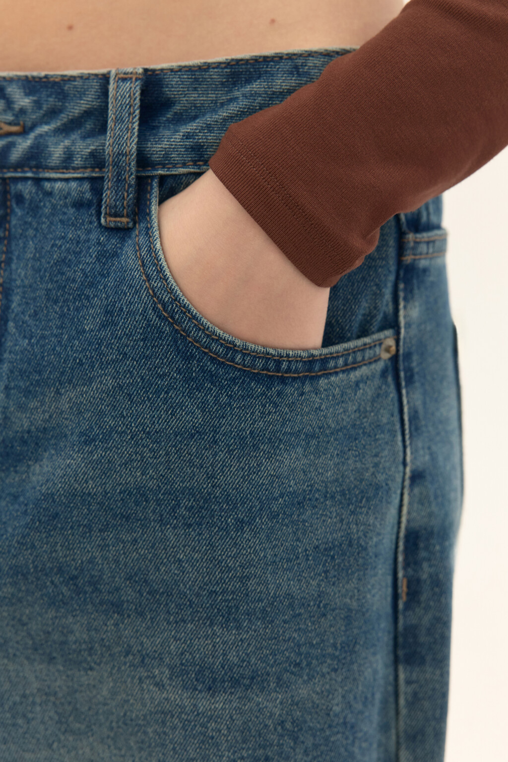 Джинсы baggy fit со средней посадкой - цвет темный тинт - 6