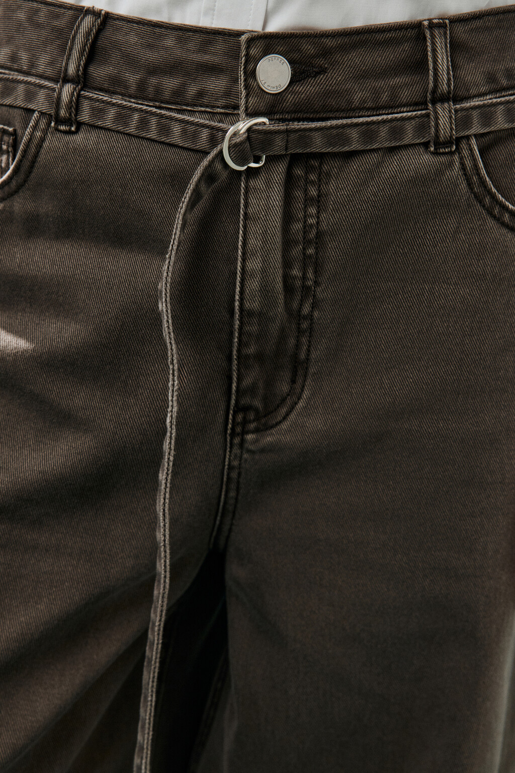 Джинсы baggy с поясом-шнурком - цвет зеленый - 6