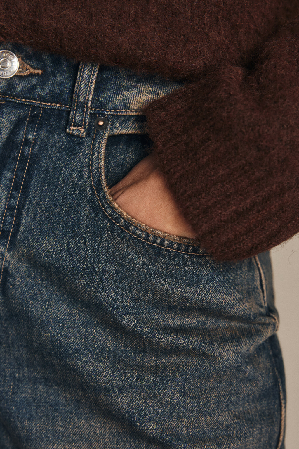 Джинсы barrel fit с высокой посадкой - цвет темный тинт - 6