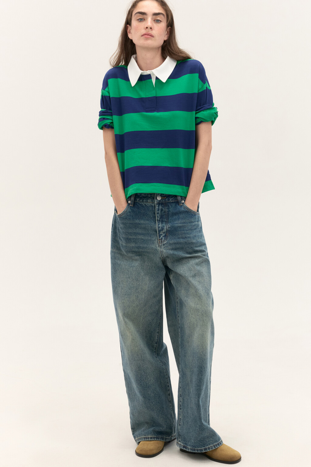 Джинсы baggy fit со средней посадкой - цвет темный тинт - 2