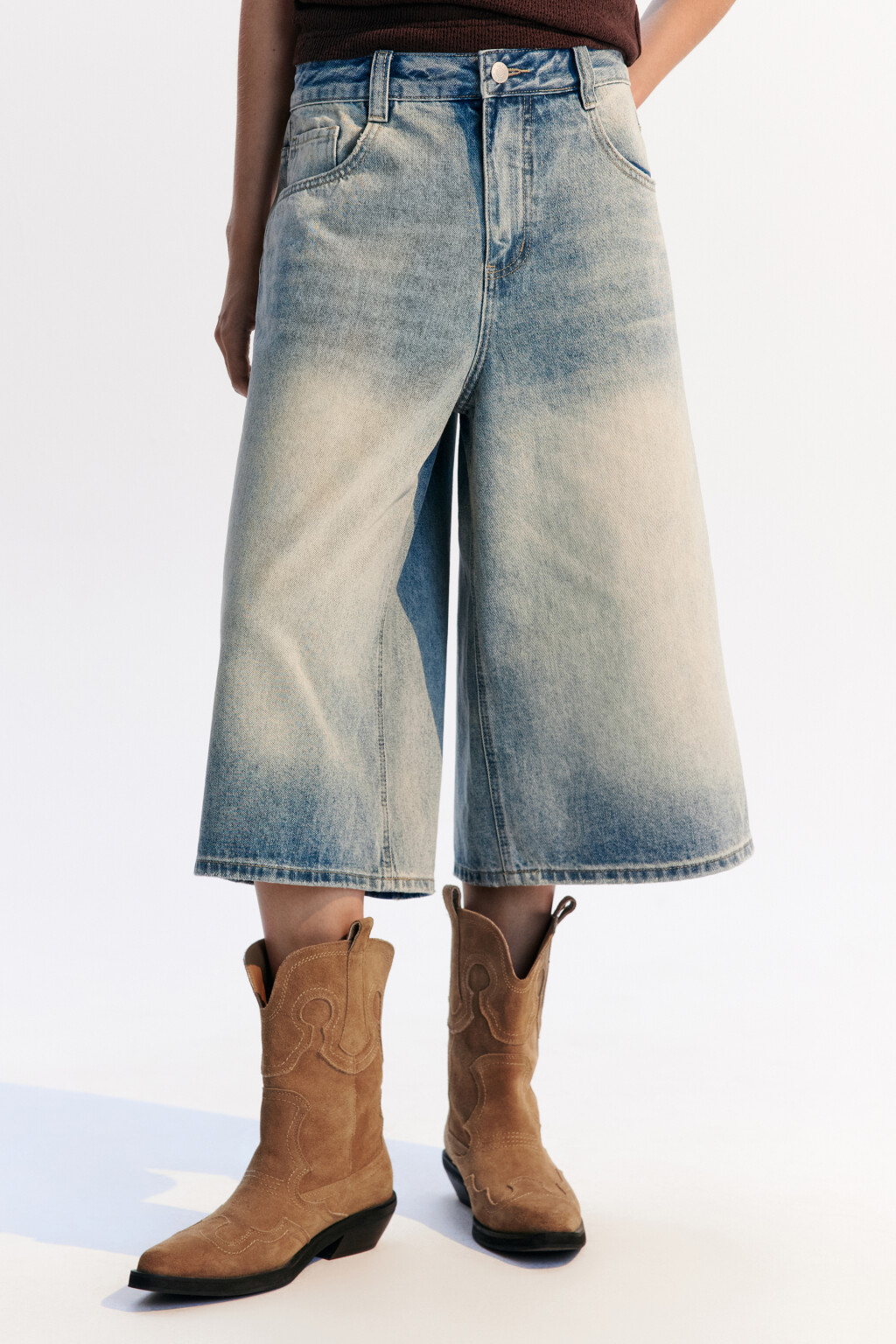 Джортсы с низкой посадкой - цвет синий - 2