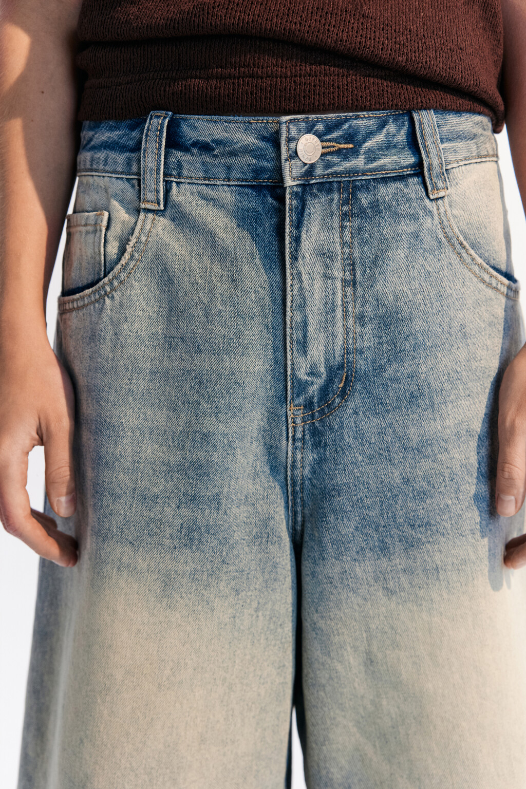 Джортсы с низкой посадкой - цвет синий - 5