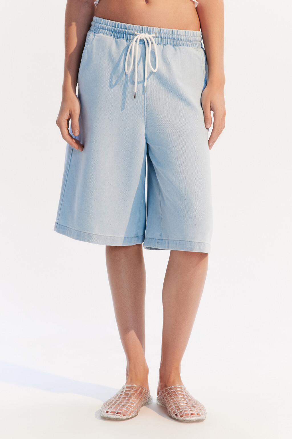 Джортсы с поясом на завязках - цвет голубой - 2