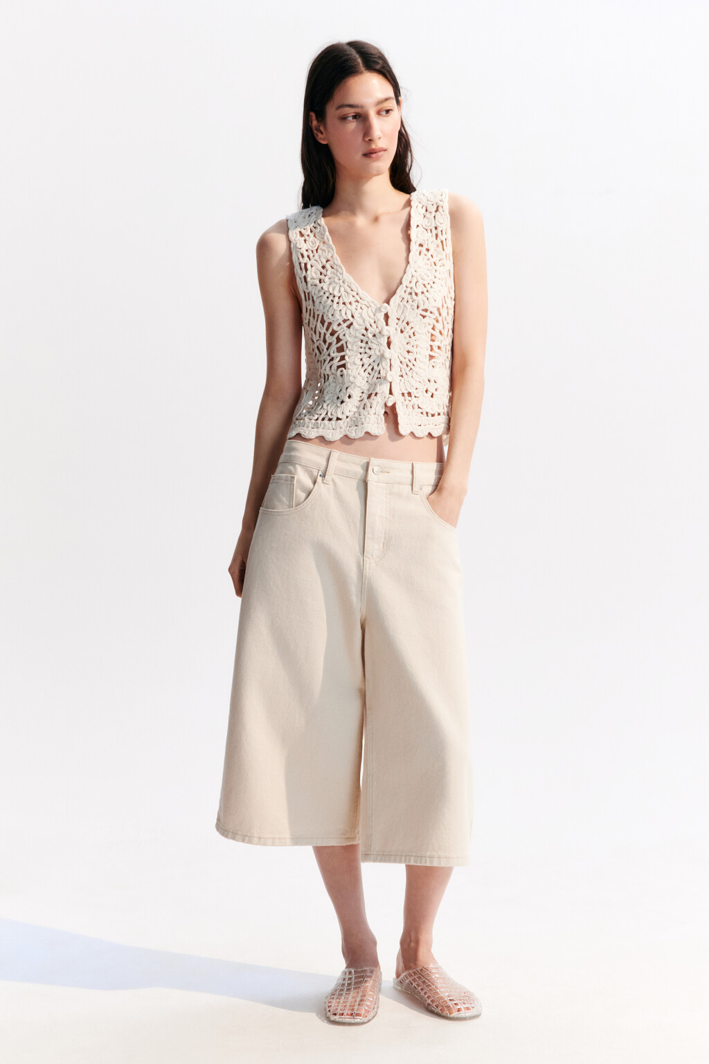 Джортсы с низкой посадкой - цвет бежевый - 4