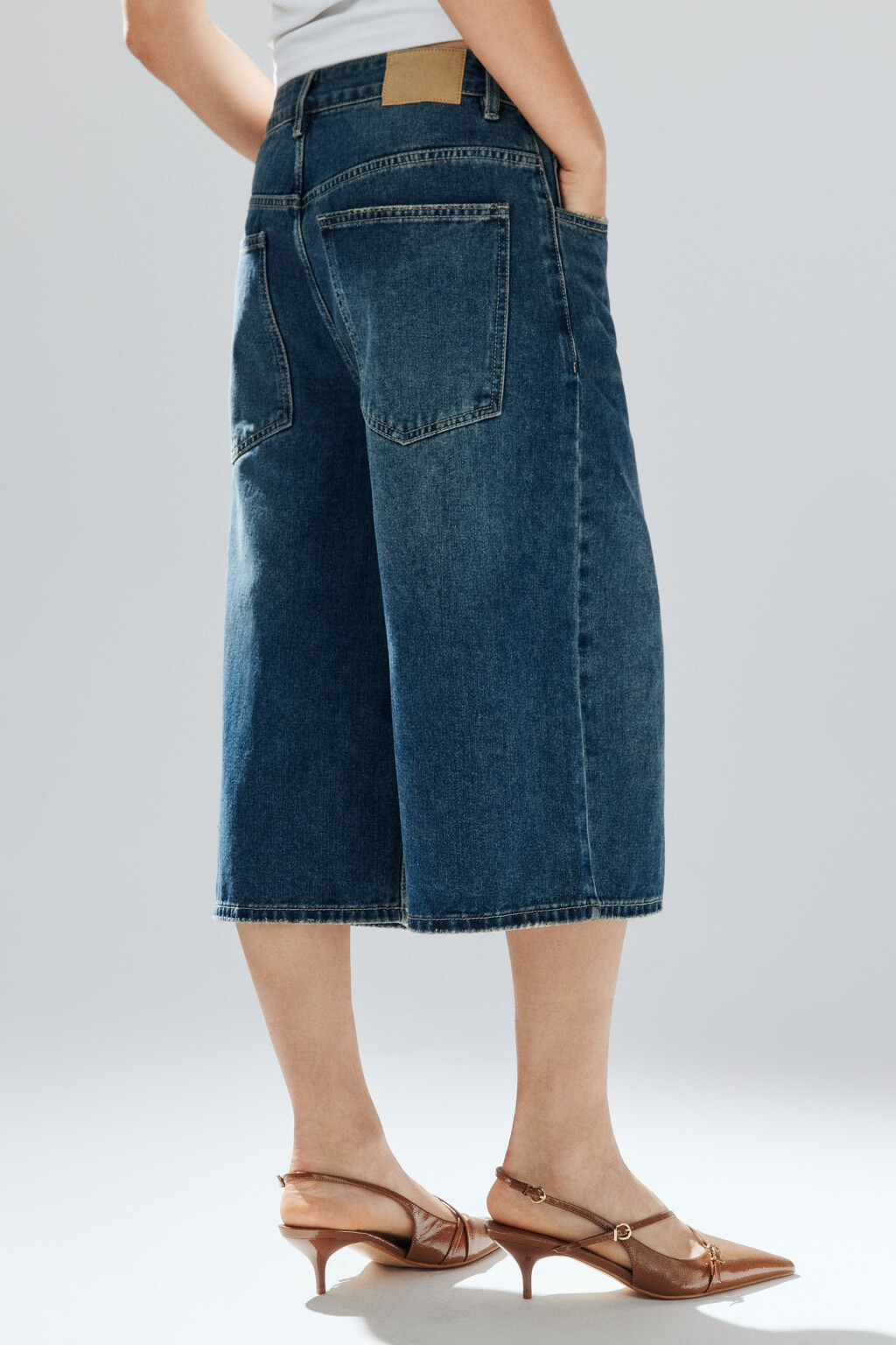 Джортсы широкие с низкой посадкой - цвет синий - 4