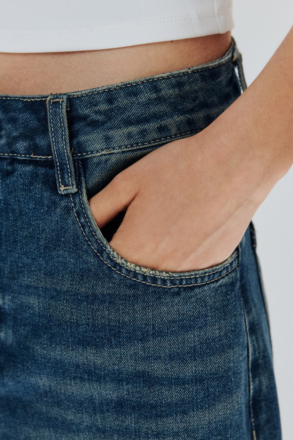 Джортсы широкие с низкой посадкой - цвет синий - 7