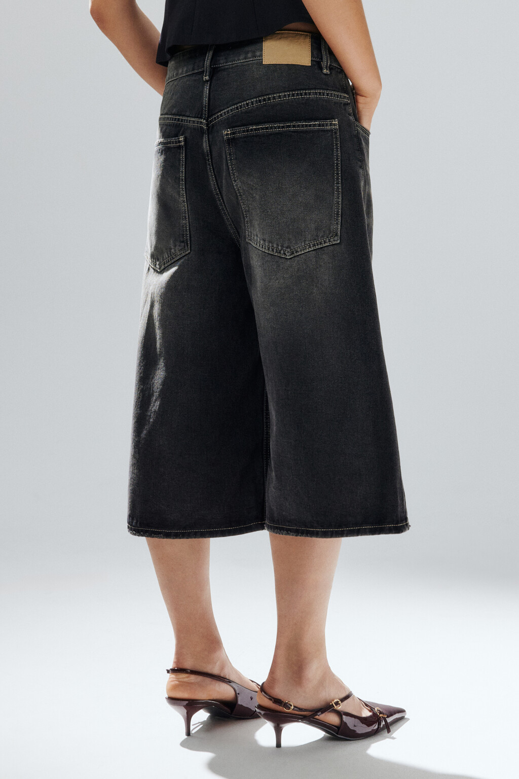 Джортсы широкие с низкой посадкой - цвет серый - 4