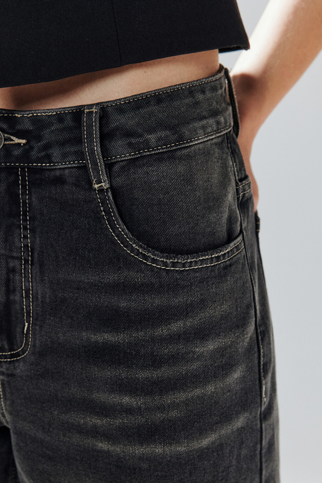 Джортсы широкие с низкой посадкой - цвет серый - 7