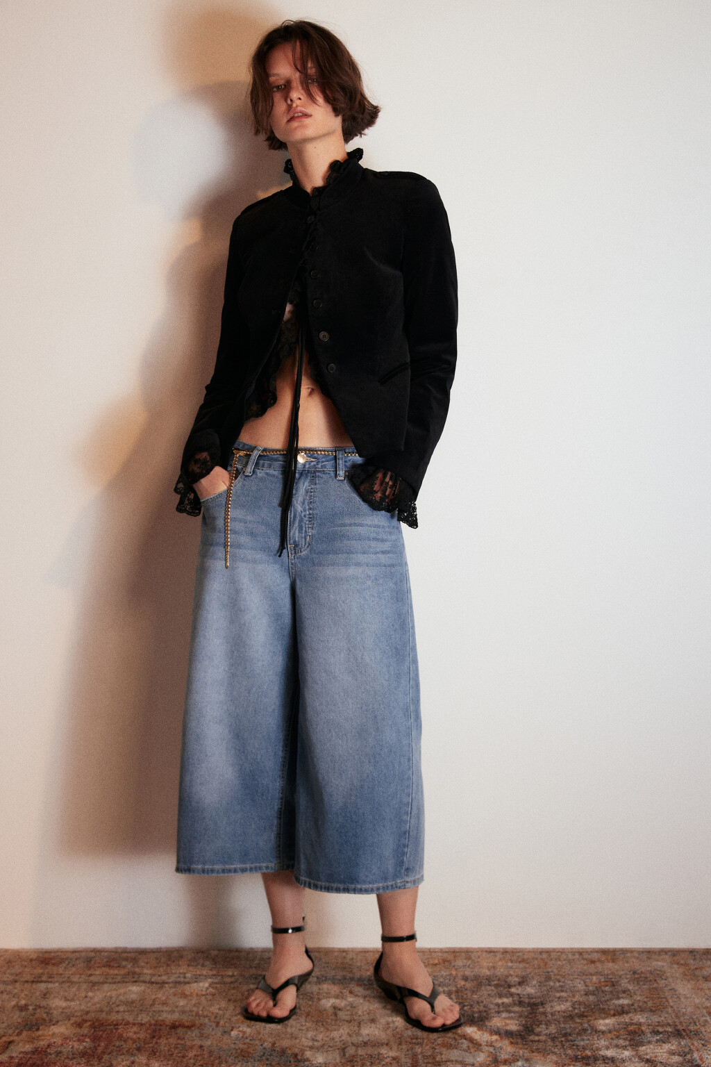 Джортсы широкие со средней посадкой - цвет голубой - 2