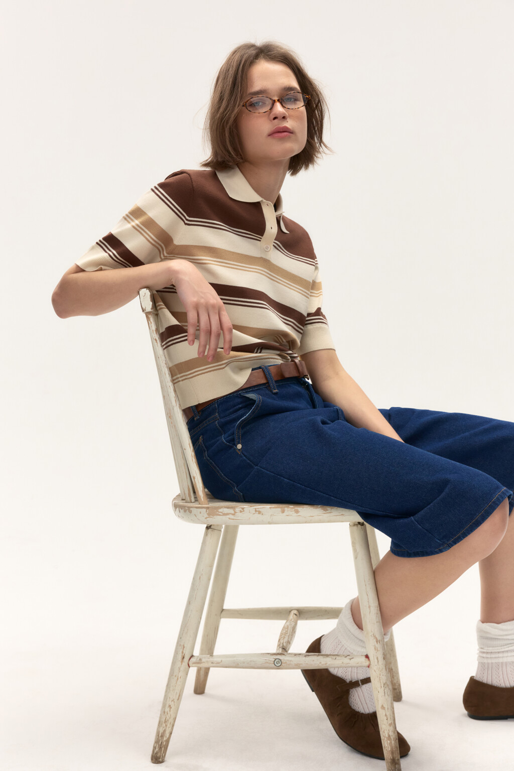 Джортсы широкие с ремнем - цвет синий - 3