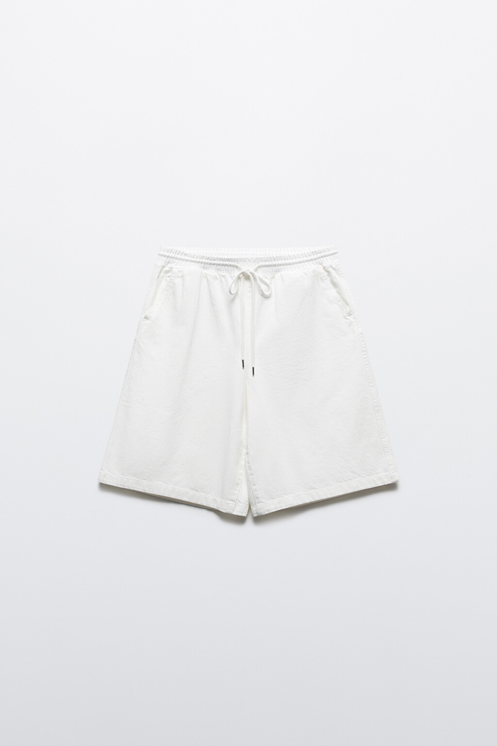 Шорты джинсовые с поясом на завязках - цвет белый - 6