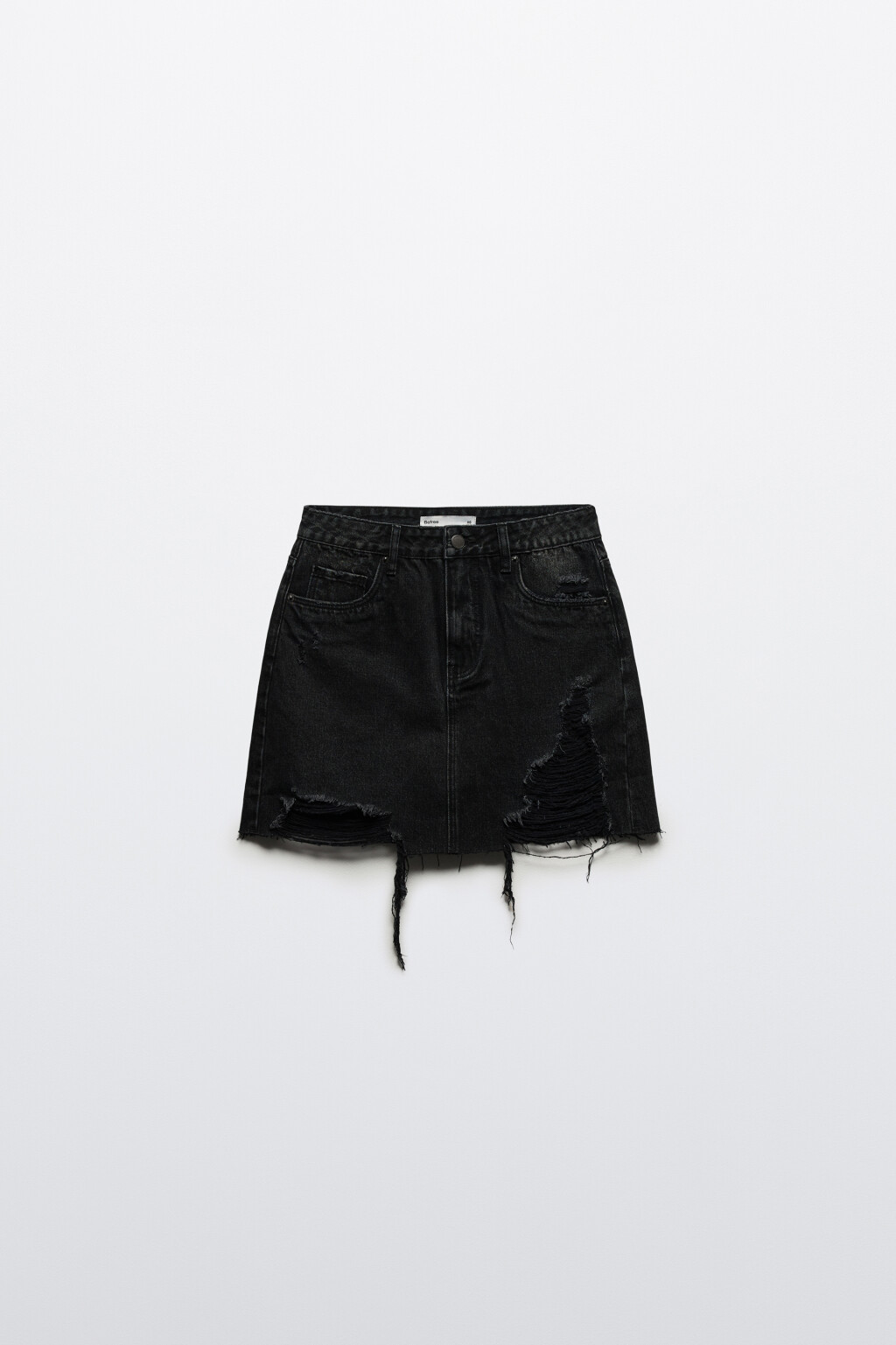 Юбка мини джинсовая рваная - цвет черный - 8