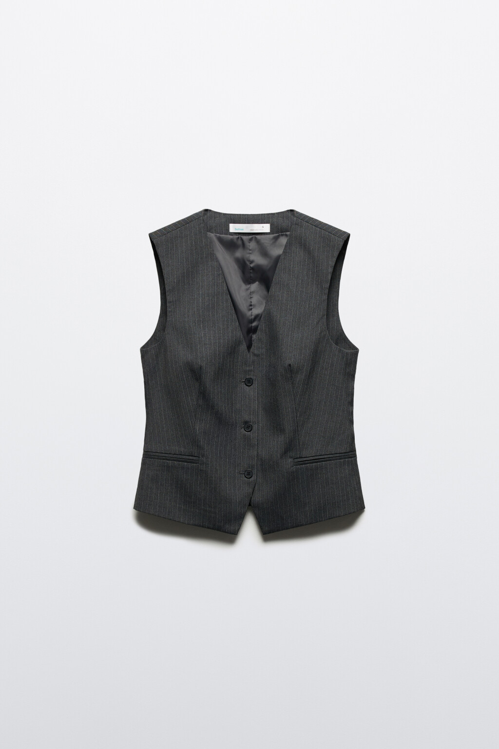 Жилет костюмный в полоску - цвет серый - 7
