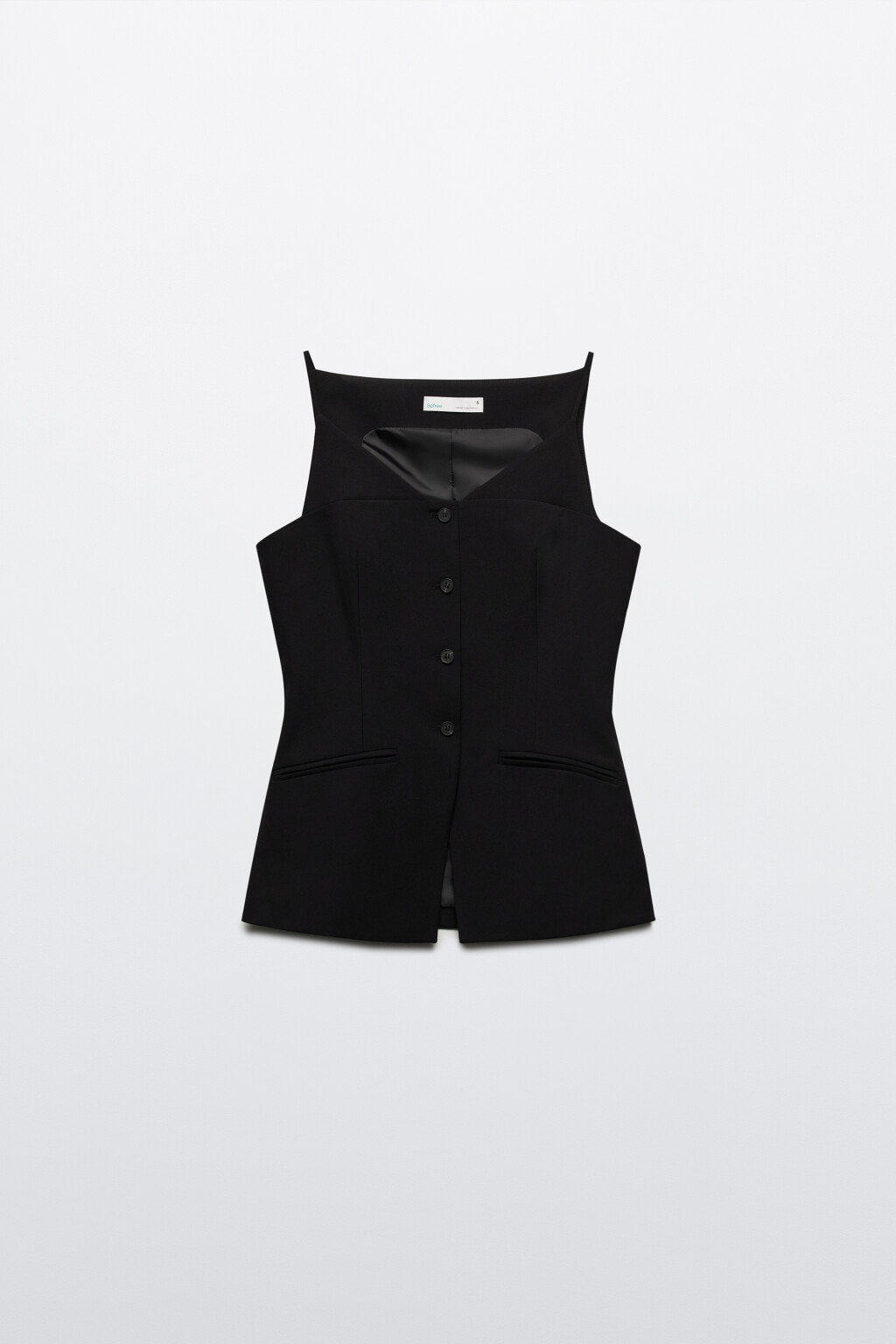 Жилет костюмный на бретелях - цвет черный - 11