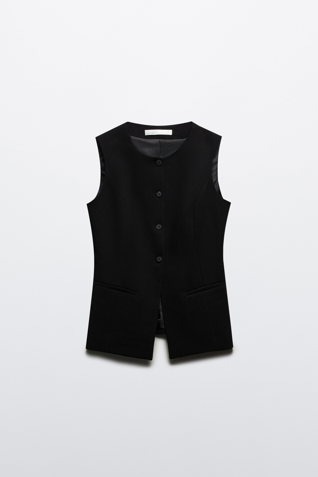 Жилет приталенный с круглым вырезом - цвет черный - 8