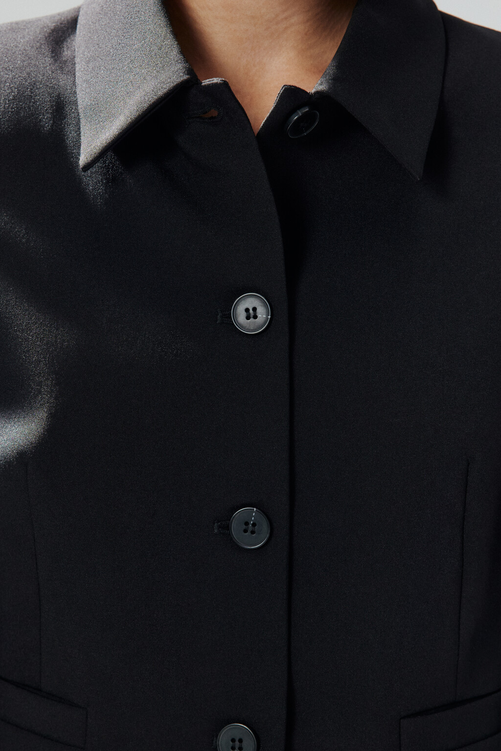 Жакет укороченный с отложным воротником - цвет черный - 6