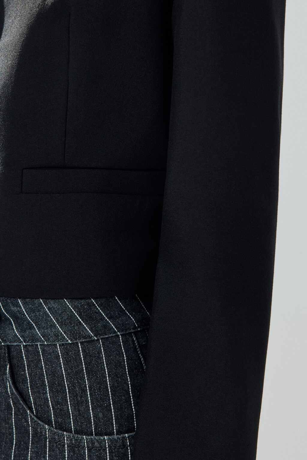 Жакет укороченный с отложным воротником - цвет черный - 7