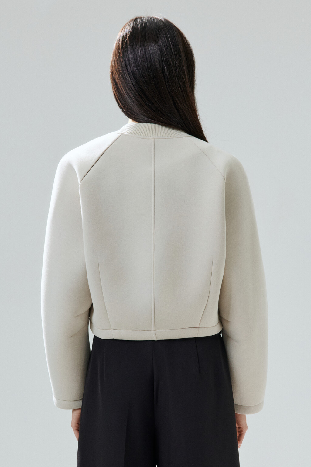 Жакет-бомбер укороченный на молнии - цвет бежевый - 3