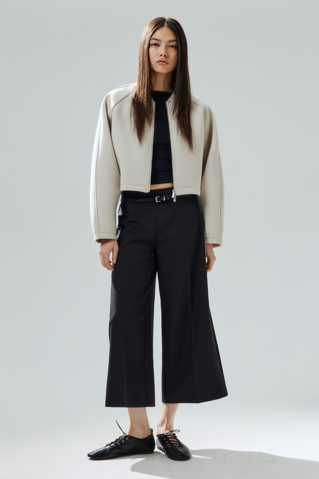 Жакет-бомбер укороченный на молнии - цвет бежевый - 4