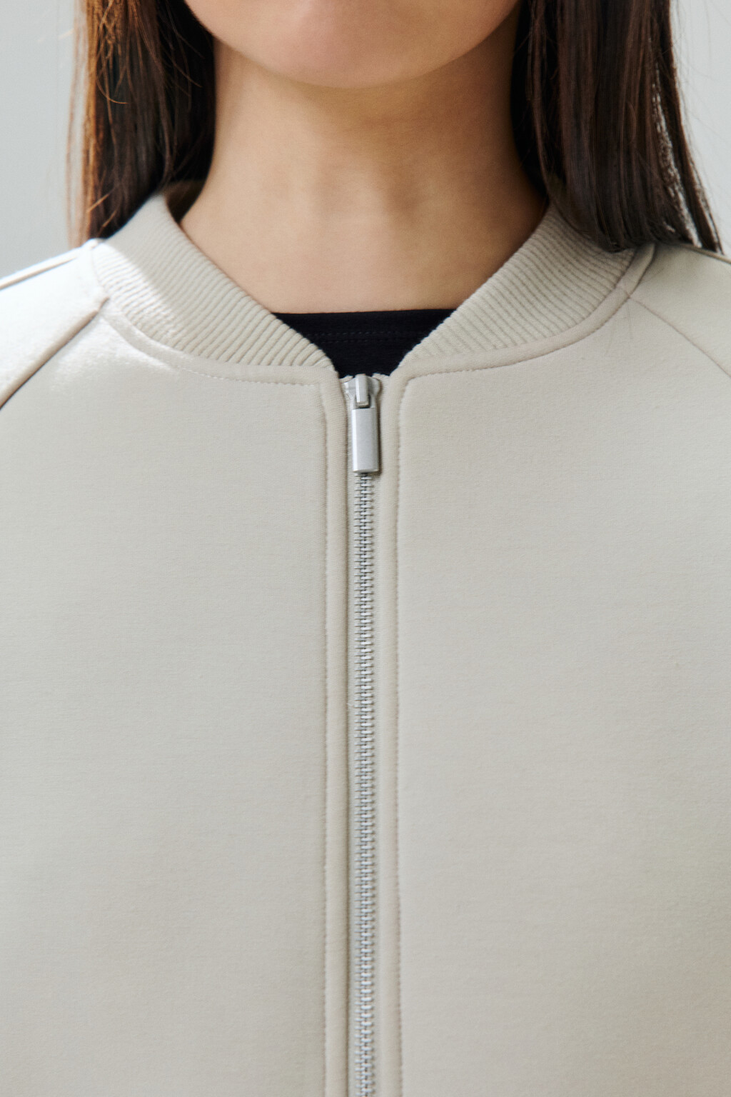 Жакет-бомбер укороченный на молнии - цвет бежевый - 5