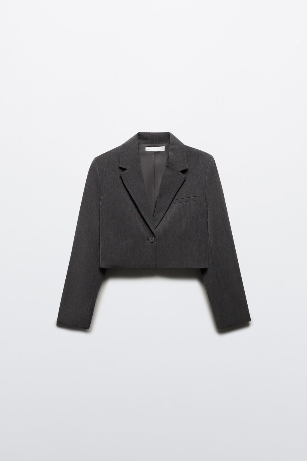 Жакет укороченный однобортный - цвет серый - 7