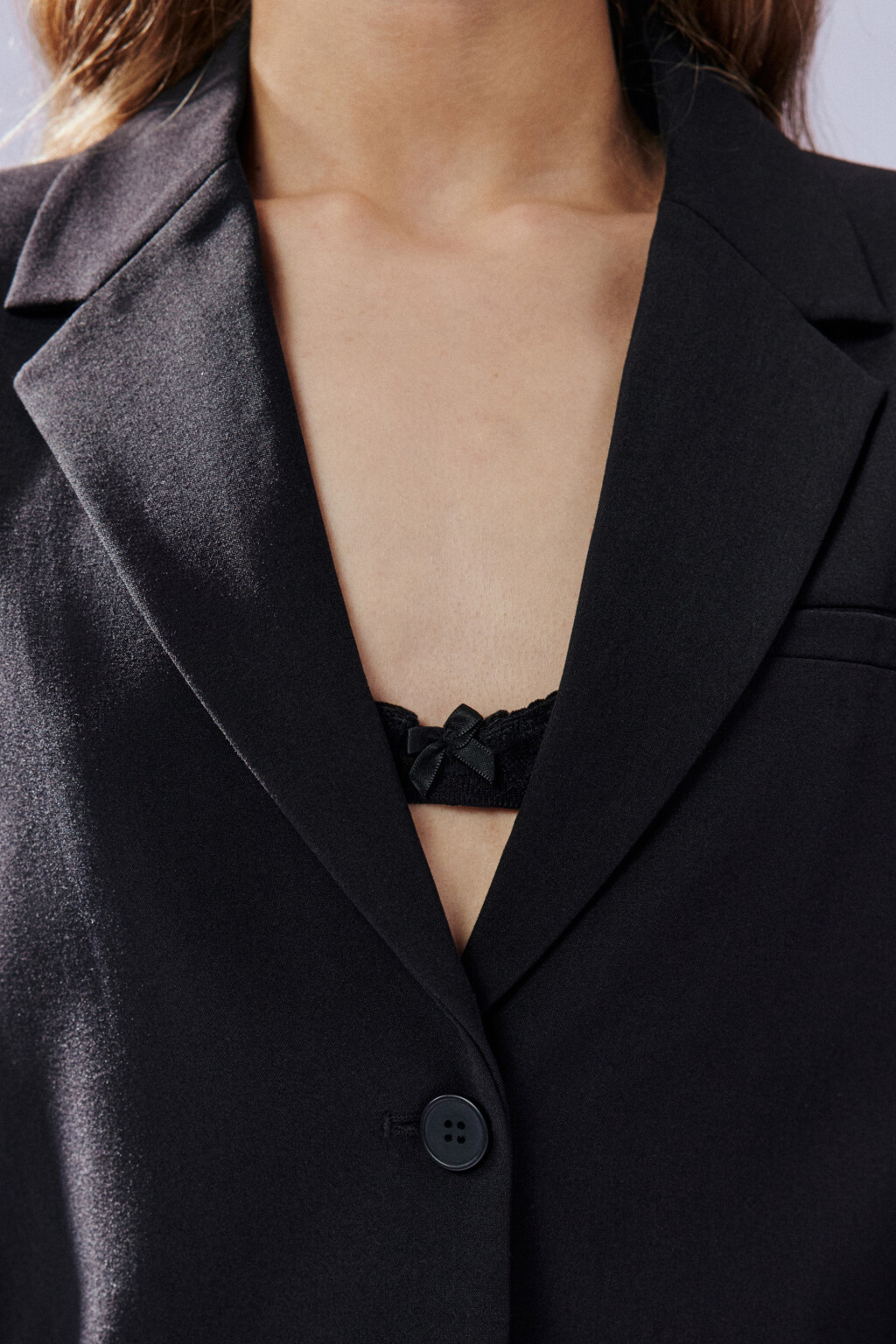 Жакет укороченный однобортный - цвет черный - 5