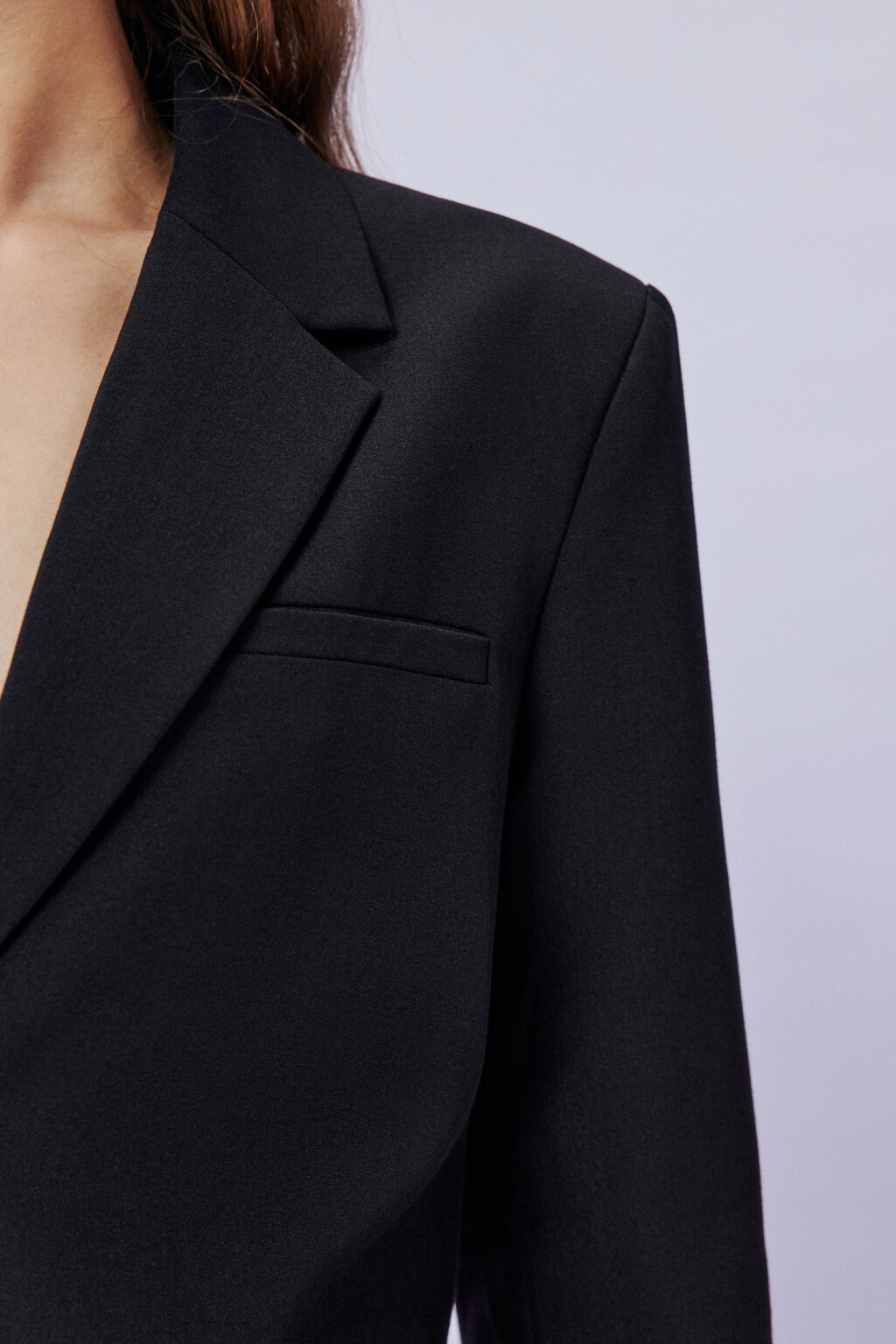 Жакет укороченный однобортный - цвет черный - 6