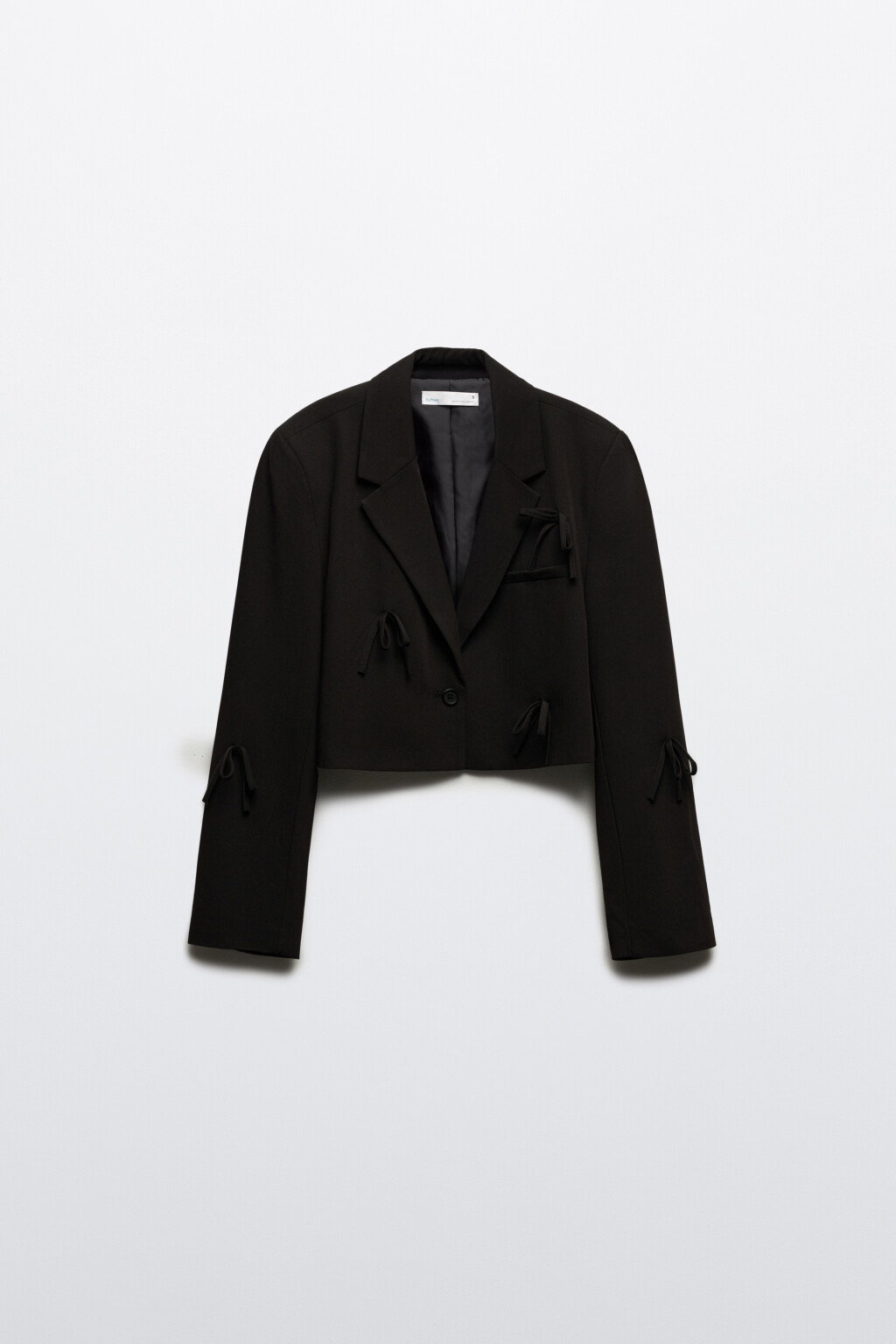 Жакет укороченный с бантиками - цвет черный - 9