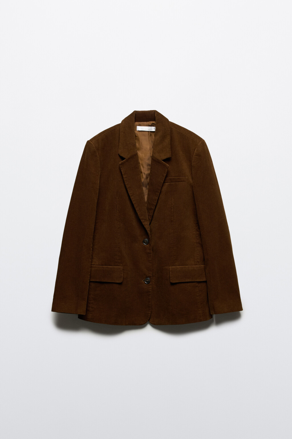 Пиджак однобортный из вельвета - цвет коричневый - 10